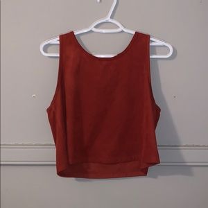 Rusty orange sleeveless, cropped top